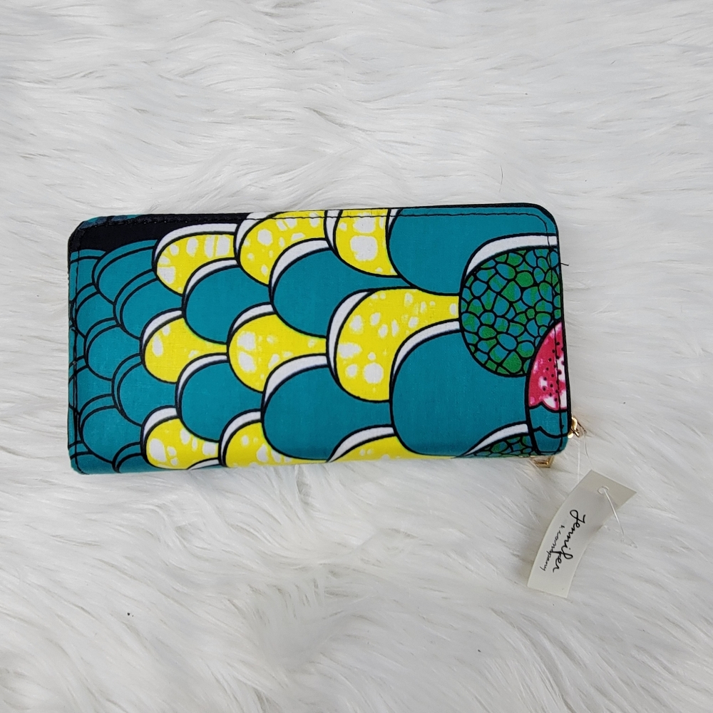 New Colorful double zipper wallet with strap